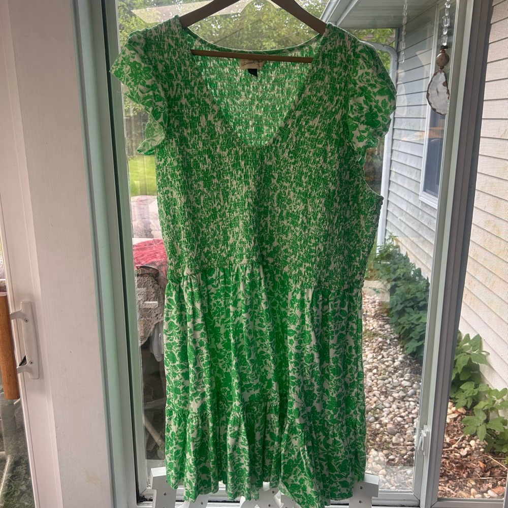 Universal Thread Green Flutter Sleeve Midi Sundress